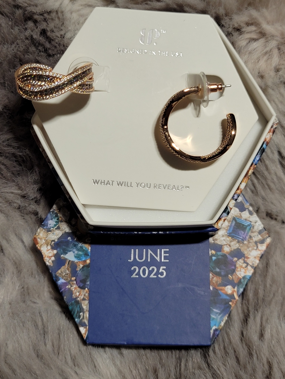 June 2025 Rose Gold Twist and Hoop Earrings